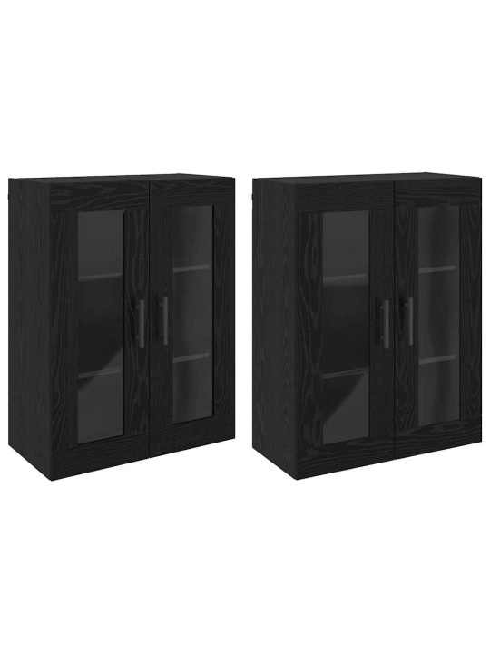 Sienā uzstādītie skapji 2 pcs melns ozols 69.5 x 34 x 90 cm