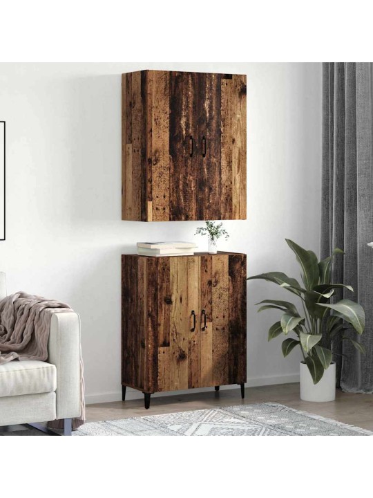 Augstais skapītis 2 pcs vecs koks 69.5 x 34 x 180 cm