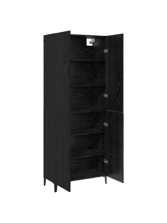 Augstais skapītis 2 pcs melns ozols 69.5 x 34 x 180 cm