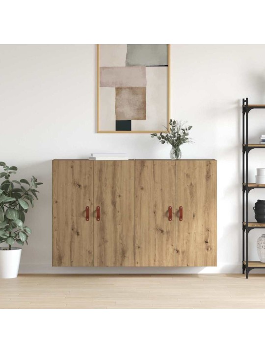 Sienā uzstādītie skapji 2 pcs amatnieku ozola 69.5 x 34 x 90 cm