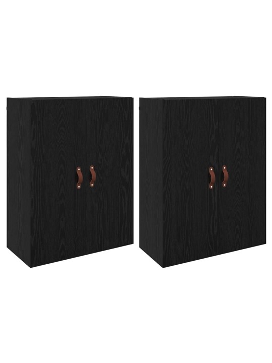 Sienā uzstādītie skapji 2 pcs melns ozols 69.5 x 34 x 90 cm