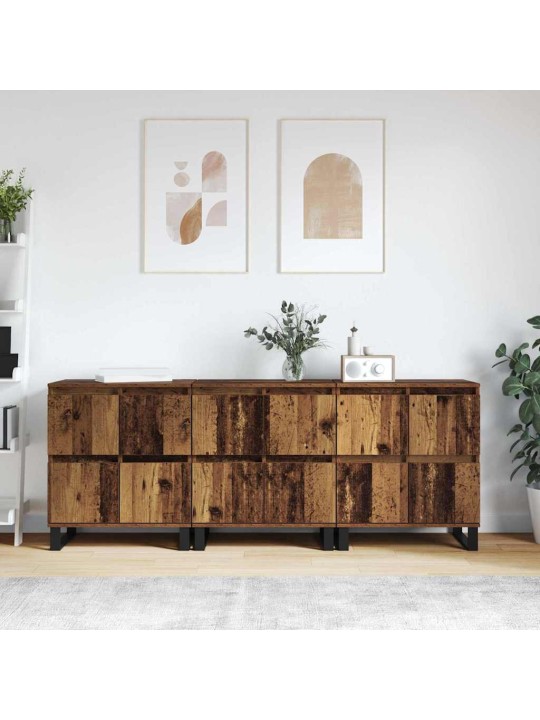 Sānu skapji 3 pcs vecs koks 180 x 35 x 70 cm inženierijas koks