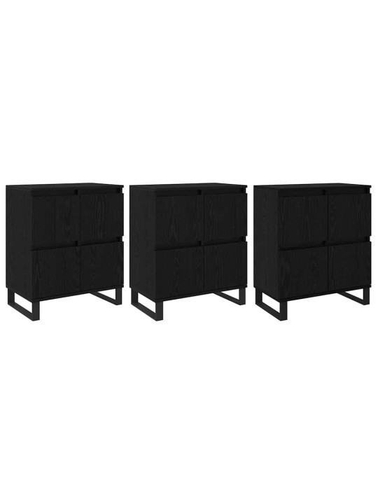 Sānu skapji 3 pcs melns ozols 180 x 35 x 70 cm