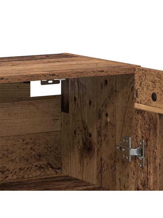 Sienā uzstādītie skapji 2 pcs vecs koks 69.5 x 34 x 90 cm