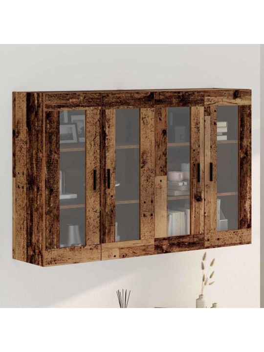 Sienā uzstādītie skapji 2 pcs vecs koks 69.5 x 34 x 90 cm