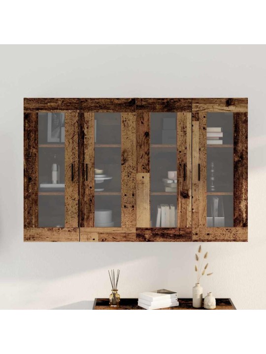 Sienā uzstādītie skapji 2 pcs vecs koks 69.5 x 34 x 90 cm