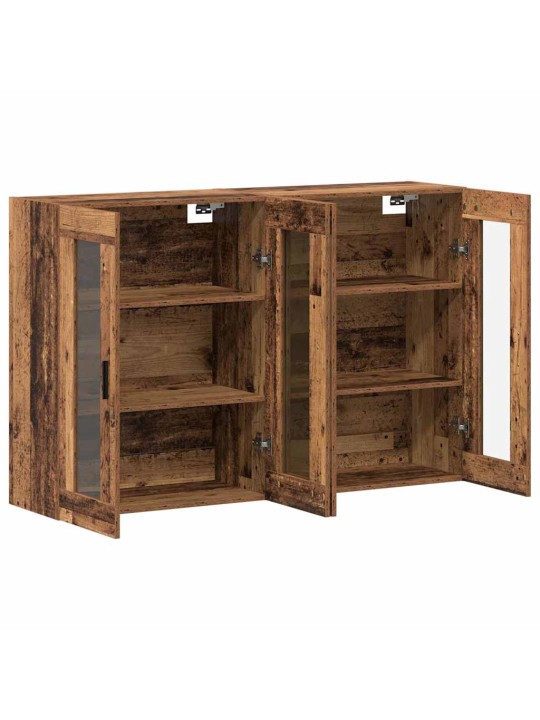 Sienā uzstādītie skapji 2 pcs vecs koks 69.5 x 34 x 90 cm