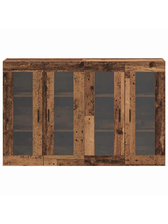 Sienā uzstādītie skapji 2 pcs vecs koks 69.5 x 34 x 90 cm
