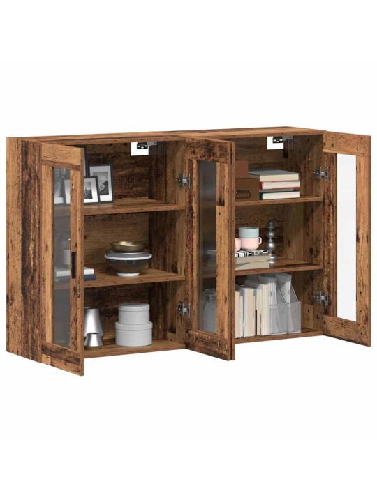 Sienā uzstādītie skapji 2 pcs vecs koks 69.5 x 34 x 90 cm