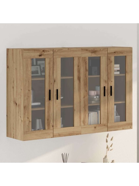 Sienā uzstādītie skapji 2 pcs amatnieku ozola 69.5 x 34 x 90 cm