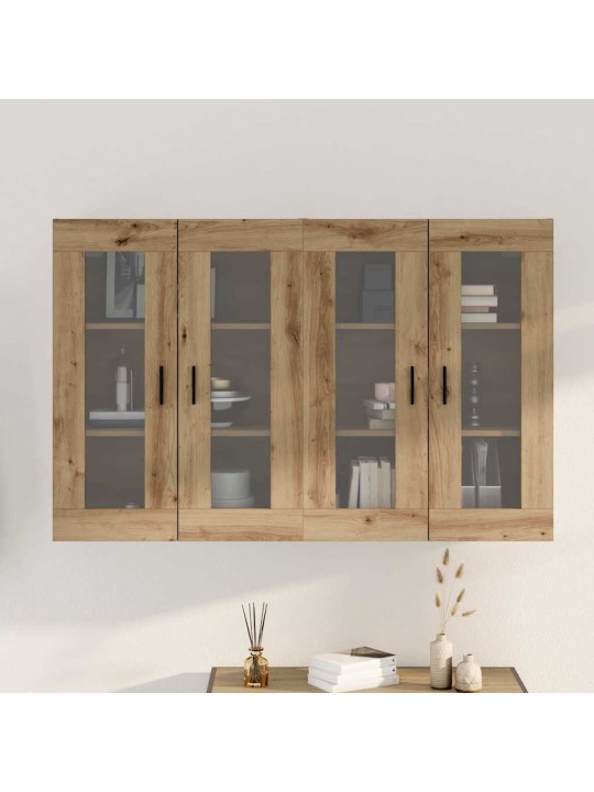 Sienā uzstādītie skapji 2 pcs amatnieku ozola 69.5 x 34 x 90 cm