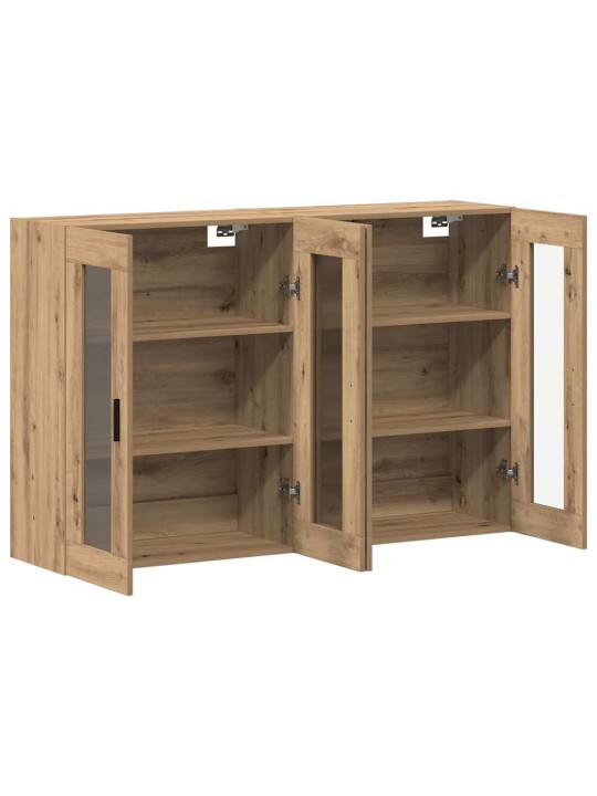Sienā uzstādītie skapji 2 pcs amatnieku ozola 69.5 x 34 x 90 cm