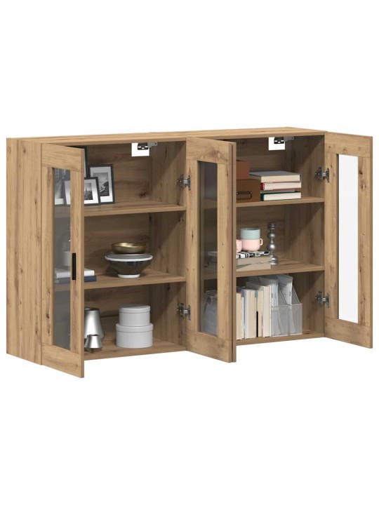 Sienā uzstādītie skapji 2 pcs amatnieku ozola 69.5 x 34 x 90 cm