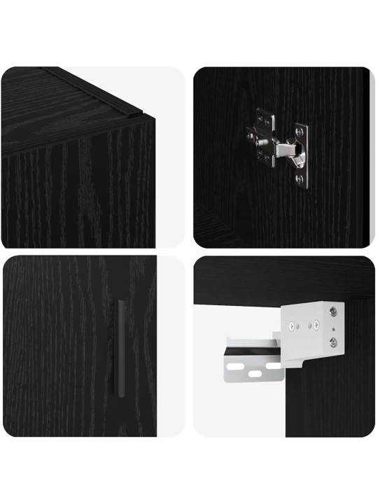 Sienā uzstādītie skapji 2 pcs melns ozols 69.5 x 34 x 90 cm