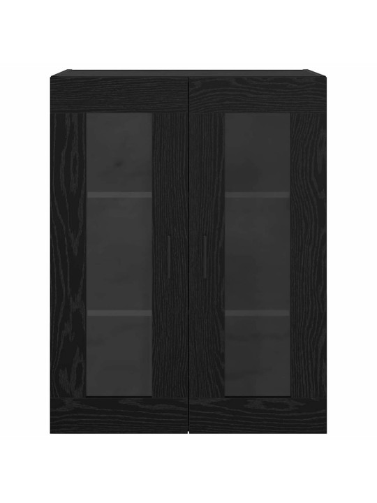 Sienā uzstādītie skapji 2 pcs melns ozols 69.5 x 34 x 90 cm
