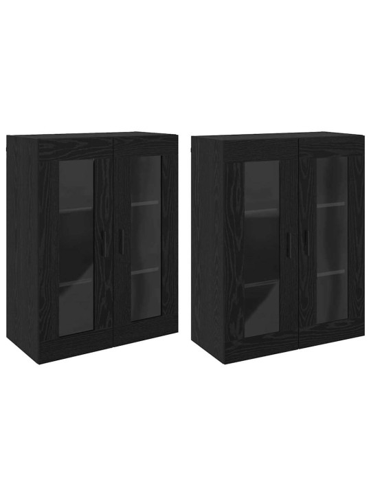 Sienā uzstādītie skapji 2 pcs melns ozols 69.5 x 34 x 90 cm