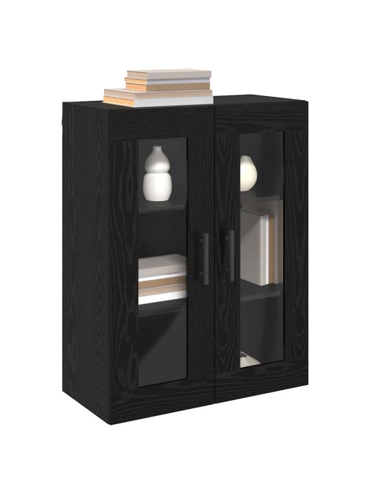 Sienā uzstādītie skapji 2 pcs melns ozols 69.5 x 34 x 90 cm