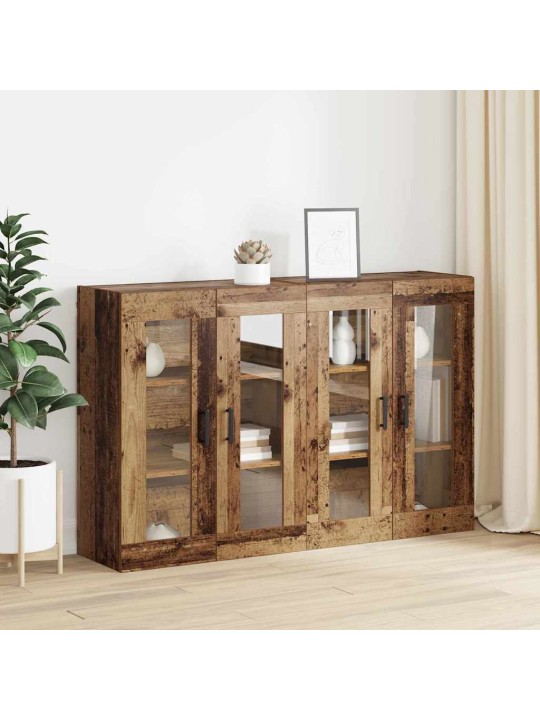 Sienā uzstādītie skapji 2 pcs vecs koks 69.5 x 34 x 90 cm