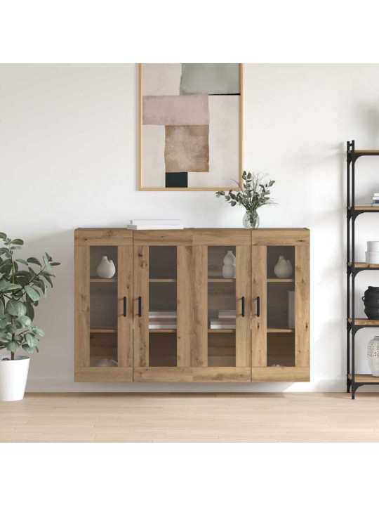 Sienā uzstādītie skapji 2 pcs amatnieku ozola 69.5 x 34 x 90 cm