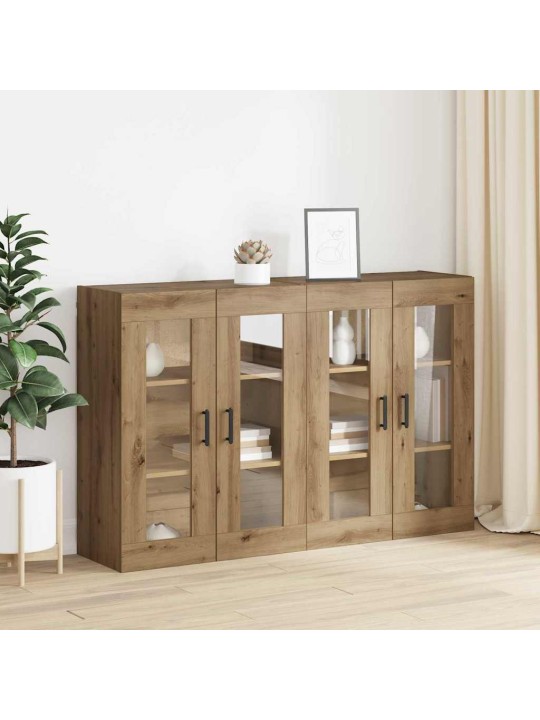 Sienā uzstādītie skapji 2 pcs amatnieku ozola 69.5 x 34 x 90 cm