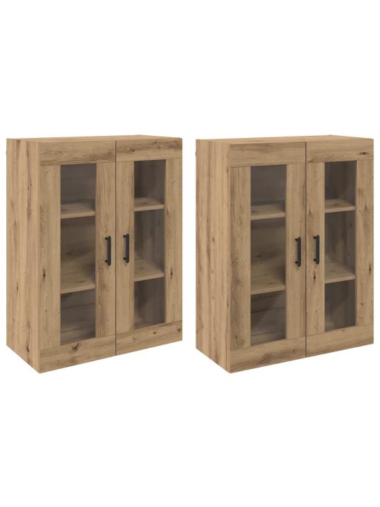 Sienā uzstādītie skapji 2 pcs amatnieku ozola 69.5 x 34 x 90 cm