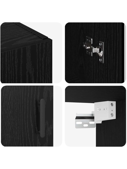 Sienā uzstādītie skapji 2 pcs melns ozols 69.5 x 34 x 90 cm
