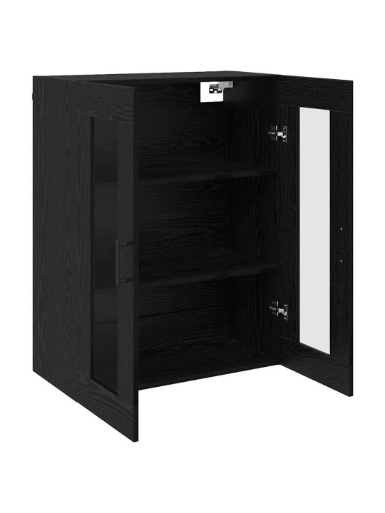 Sienā uzstādītie skapji 2 pcs melns ozols 69.5 x 34 x 90 cm