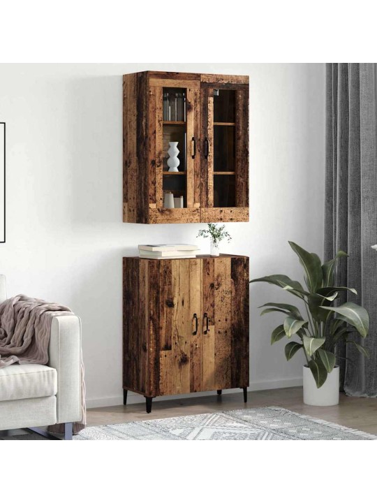 Augstais skapītis 2 pcs vecs koks 69.5 x 34 x 180 cm