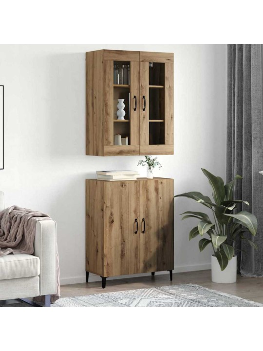 Augstais skapītis 2 pcs amatnieku ozola 69.5 x 34 x 180 cm