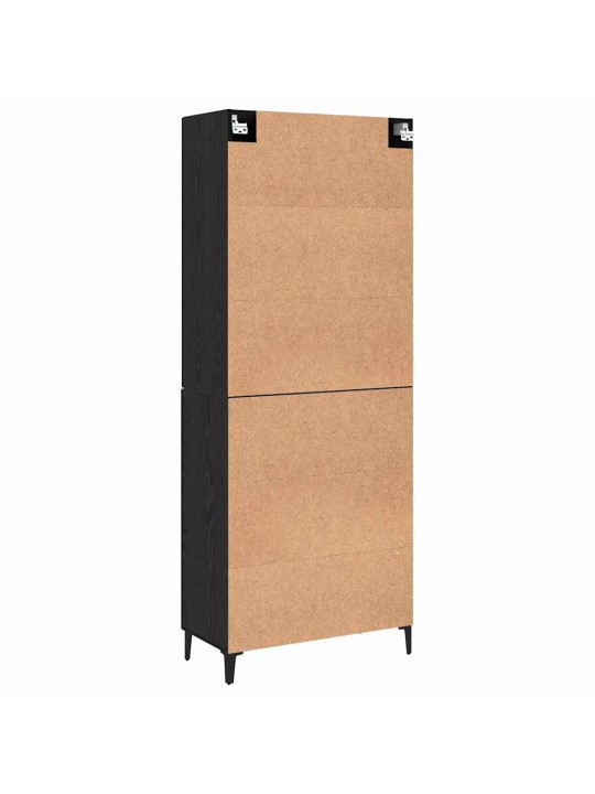 Augstais skapītis 2 pcs melns ozols 69.5 x 34 x 180 cm