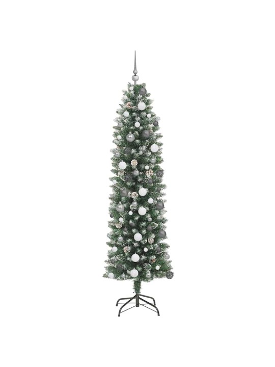 Mākslīgs slaids ziemassvētku koks zaļa 210 cm pvc un plastmasas