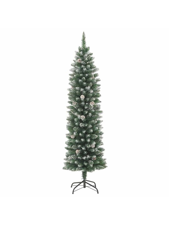 Mākslīgs slaids ziemassvētku koks zaļa 210 cm pvc un plastmasas