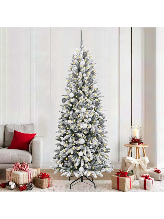 Mākslīgā ziemassvētku eglīte balts 210 cm pvc