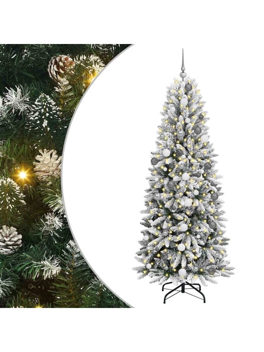 Mākslīgā ziemassvētku eglīte balts 210 cm pvc