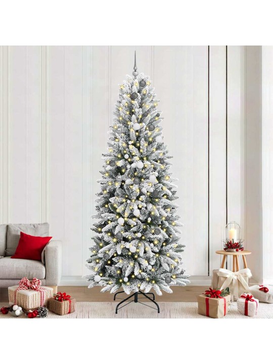 Mākslīgā ziemassvētku eglīte balts 240 cm pvc