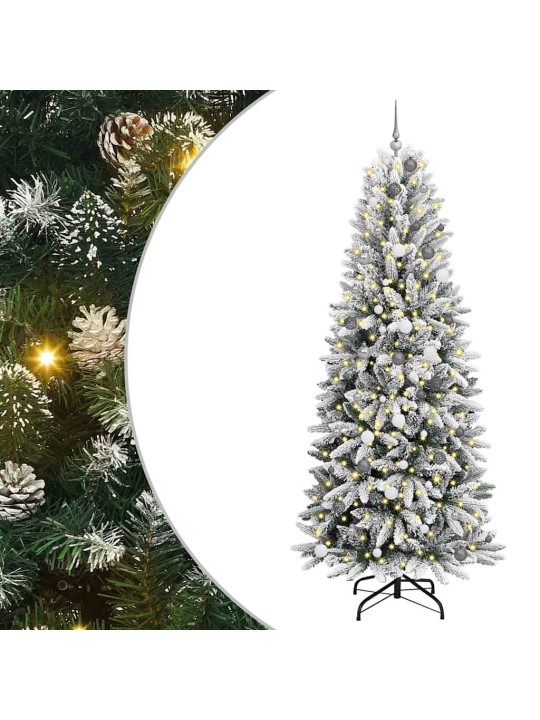 Mākslīgā ziemassvētku eglīte balts 240 cm pvc