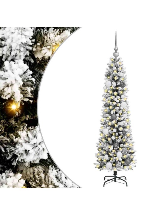 Tievā ziemassvētku egle balts 150 cm pvc