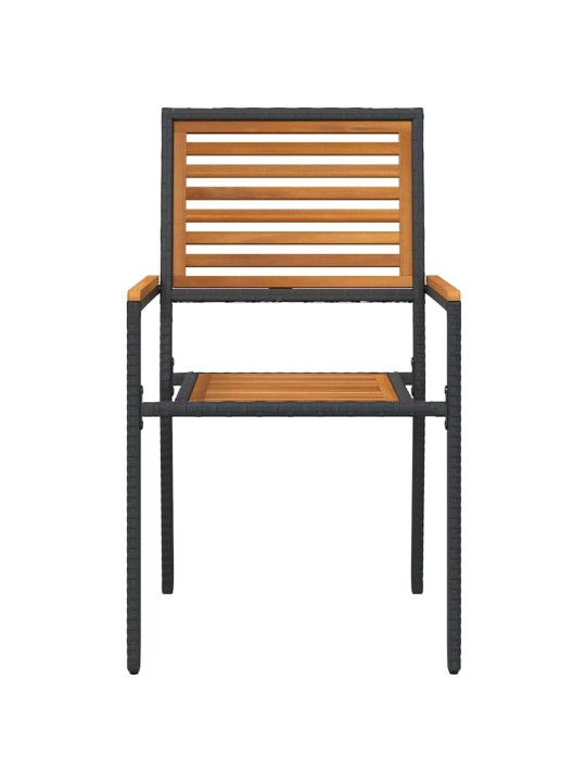 Dārza saliekamās krēsli 4 pcs brūns un melns