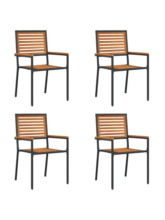 Dārza saliekamās krēsli 4 pcs brūns un melns