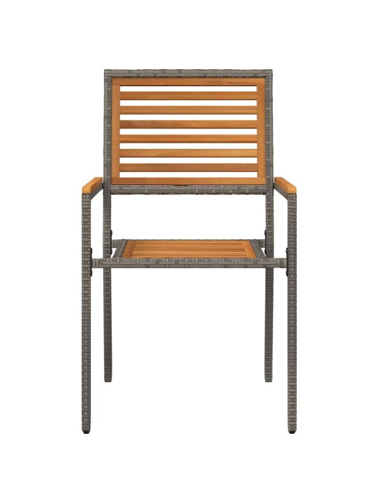 Dārza saliekamās krēsli 4 pcs brūna un pelēka