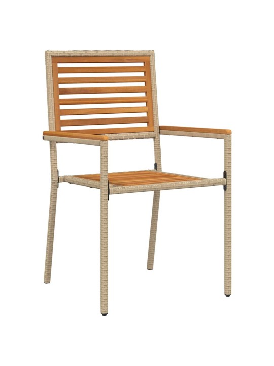 Dārza saliekamās krēsli 4 pcs brūna un bēša
