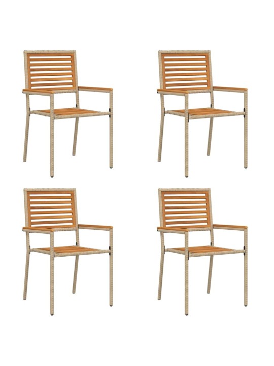 Dārza saliekamās krēsli 4 pcs brūna un bēša