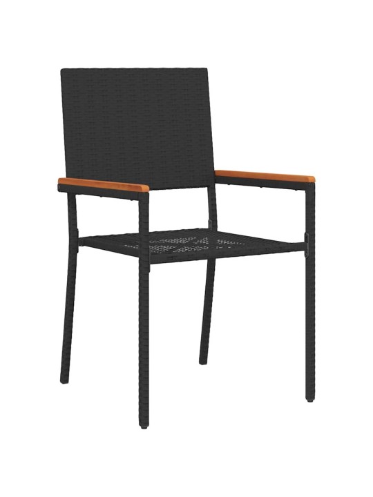 Dārza saliekamās krēsli 4 pcs melns un brūns