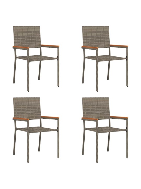 Dārza saliekamās krēsli 4 pcs pelēks un brūns
