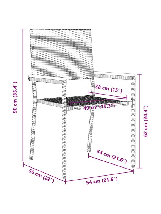 Dārza saliekamās krēsli 4 pcs pelēks un brūns
