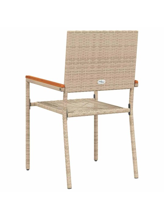 Dārza saliekamās krēsli 4 pcs krēmkrāsas un brūna