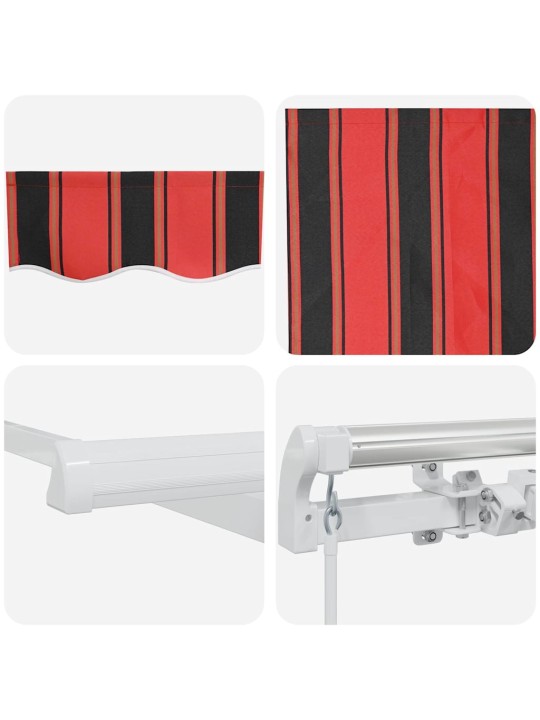 Izvelkams jumtiņš striped oranžs un brūns 350 x 250 cm audums