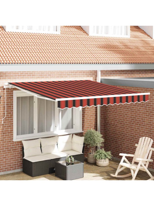 Izvelkams jumtiņš striped oranžs un brūns 350 x 250 cm audums