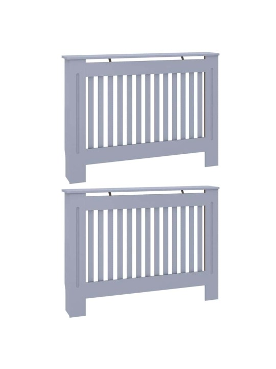 Radiatora vāks 2 pcs pelēka 112 x 19 x 81.5 cm