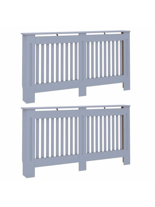 Radiatora vāks 2 pcs pelēka 152 x 19 x 81.5 cm